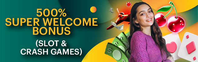 Slots and Crash Welcome - 500% to 20 000 BDT